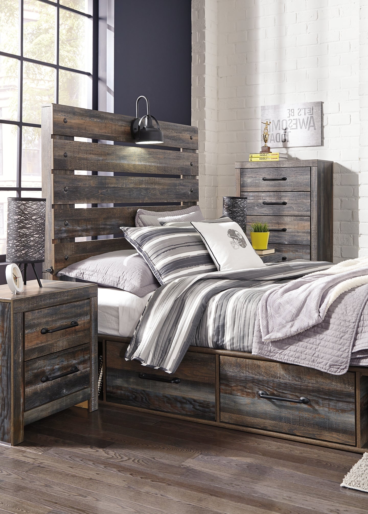Drystan Full Panel Bed with 4 Storage Drawers with Mirrored Dresser Furniture Mart -  online today or in-store at our location in Duluth, Ga. Furniture Mart Georgia. View our lowest price today. Shop Now. 