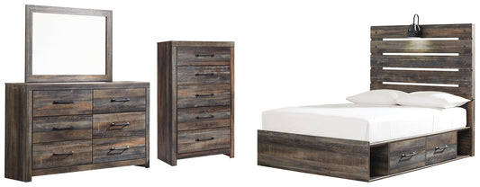Drystan Full Panel Bed with 4 Storage Drawers with Mirrored Dresser and Chest Furniture Mart -  online today or in-store at our location in Duluth, Ga. Furniture Mart Georgia. View our lowest price today. Shop Now. 