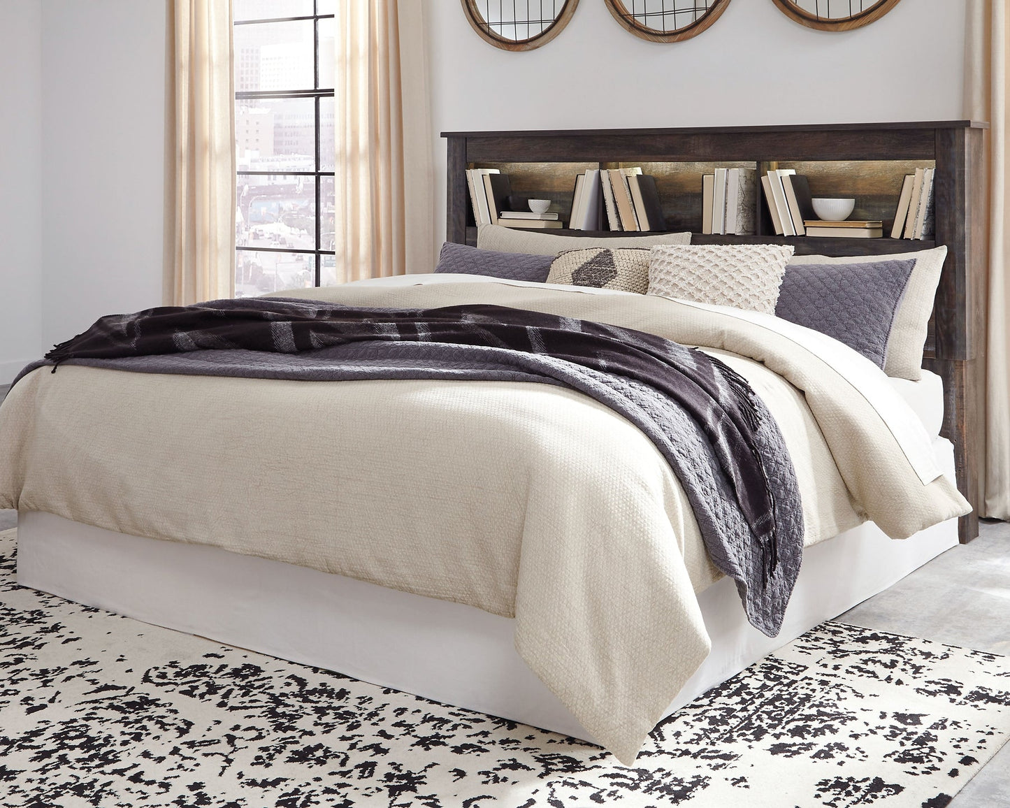 Drystan King/California King Bookcase Headboard with Mirrored Dresser and Chest Furniture Mart -  online today or in-store at our location in Duluth, Ga. Furniture Mart Georgia. View our lowest price today. Shop Now. 