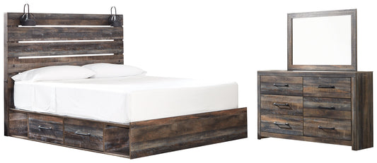 Drystan King Panel Bed with 4 Storage Drawers with Mirrored Dresser Furniture Mart -  online today or in-store at our location in Duluth, Ga. Furniture Mart Georgia. View our lowest price today. Shop Now. 