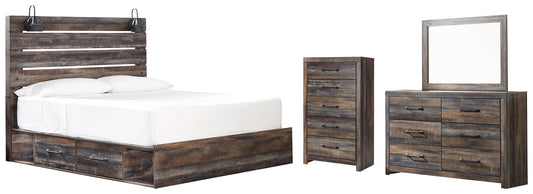 Drystan King Panel Bed with 4 Storage Drawers with Mirrored Dresser and Chest Furniture Mart -  online today or in-store at our location in Duluth, Ga. Furniture Mart Georgia. View our lowest price today. Shop Now. 