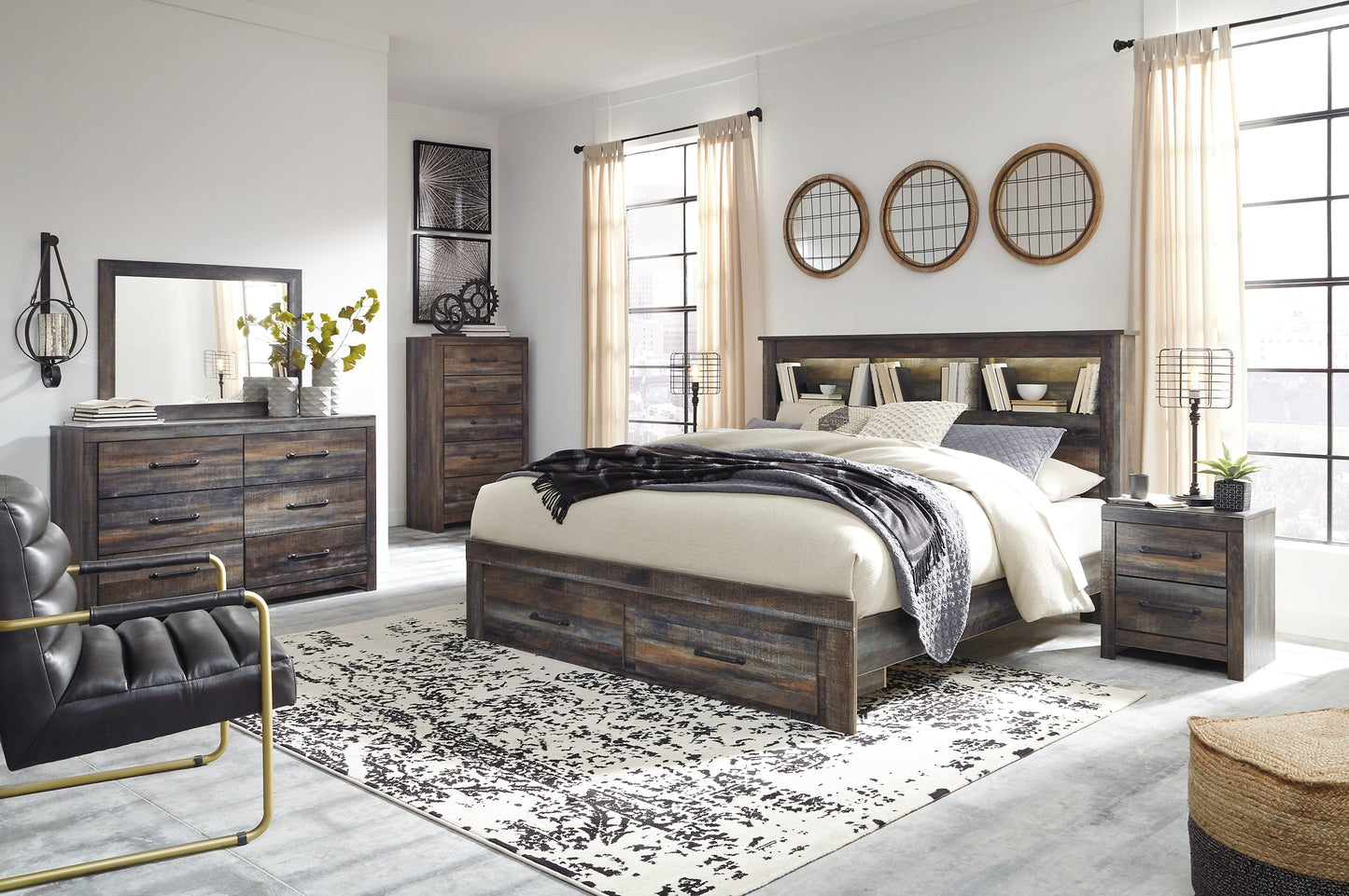 Drystan Queen Bookcase Bed with 2 Storage Drawers with Dresser Furniture Mart -  online today or in-store at our location in Duluth, Ga. Furniture Mart Georgia. View our lowest price today. Shop Now. 