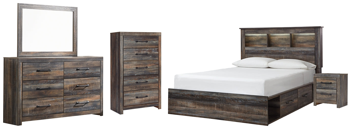 Drystan Queen Bookcase Bed with 2 Storage Drawers with Mirrored Dresser, Chest and Nightstand Furniture Mart -  online today or in-store at our location in Duluth, Ga. Furniture Mart Georgia. View our lowest price today. Shop Now. 