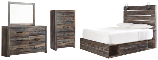 Drystan Queen Panel Bed with 2 Storage Drawers with Mirrored Dresser and Chest Furniture Mart -  online today or in-store at our location in Duluth, Ga. Furniture Mart Georgia. View our lowest price today. Shop Now. 