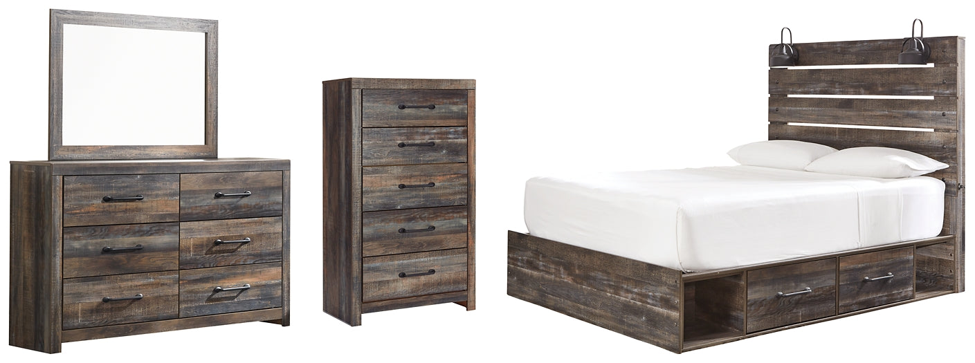 Drystan Queen Panel Bed with 4 Storage Drawers with Mirrored Dresser and Chest Furniture Mart -  online today or in-store at our location in Duluth, Ga. Furniture Mart Georgia. View our lowest price today. Shop Now. 