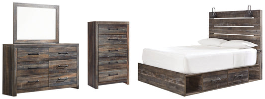 Drystan Queen Panel Bed with 4 Storage Drawers with Mirrored Dresser and Chest Furniture Mart -  online today or in-store at our location in Duluth, Ga. Furniture Mart Georgia. View our lowest price today. Shop Now. 