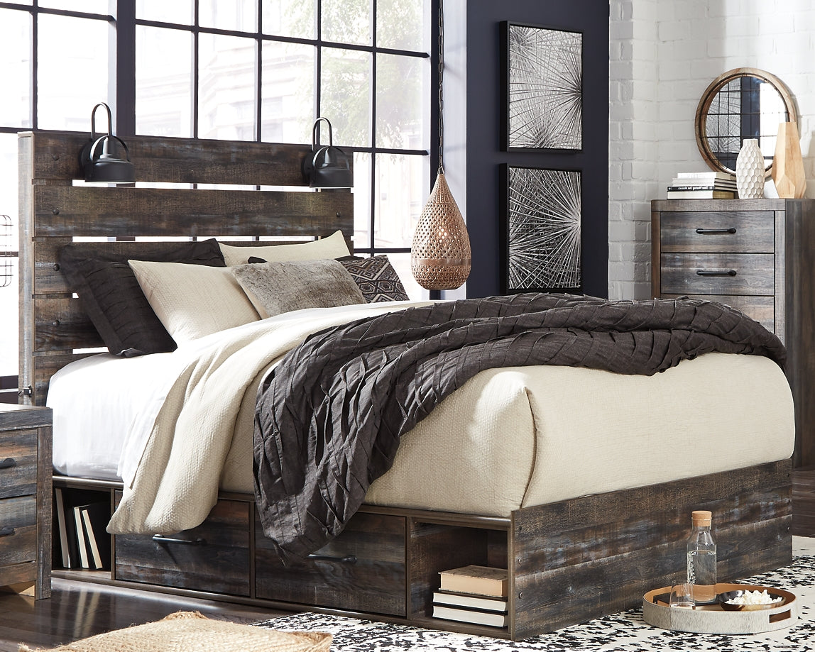 Drystan Queen Panel Bed with 4 Storage Drawers with Mirrored Dresser and Chest Furniture Mart -  online today or in-store at our location in Duluth, Ga. Furniture Mart Georgia. View our lowest price today. Shop Now. 