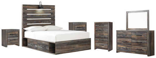 Drystan Twin Panel Bed with 2 Storage Drawers with Mirrored Dresser, Chest and 2 Nightstands Furniture Mart -  online today or in-store at our location in Duluth, Ga. Furniture Mart Georgia. View our lowest price today. Shop Now. 