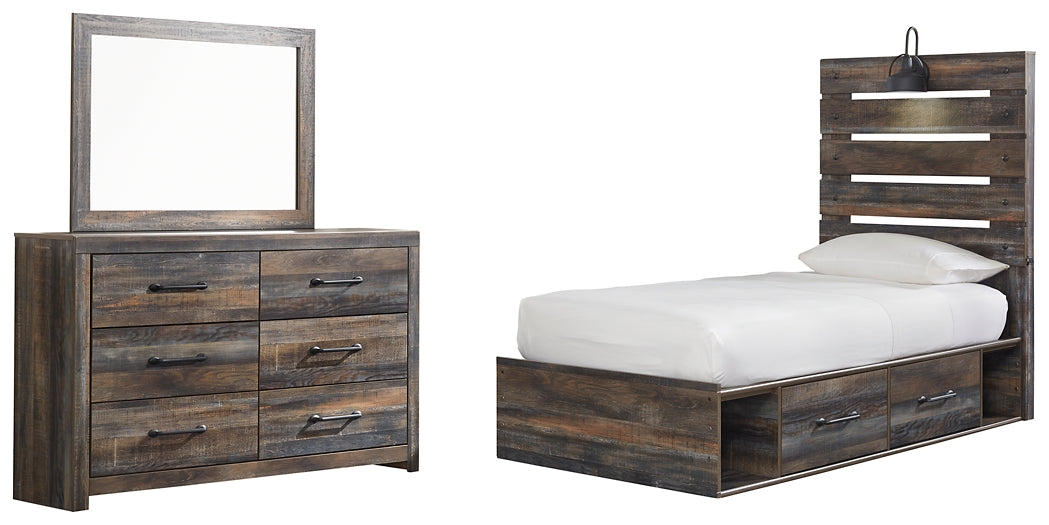 Drystan Twin Panel Bed with 4 Storage Drawers with Mirrored Dresser Furniture Mart -  online today or in-store at our location in Duluth, Ga. Furniture Mart Georgia. View our lowest price today. Shop Now. 