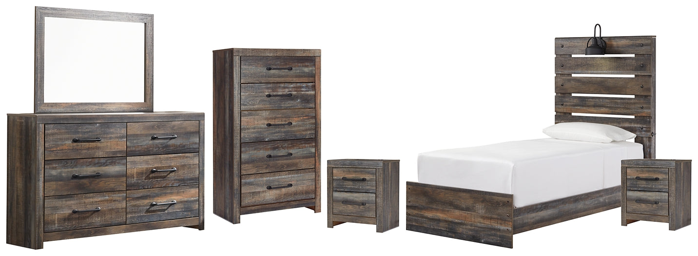 Drystan Twin Panel Bed with Mirrored Dresser, Chest and 2 Nightstands Furniture Mart -  online today or in-store at our location in Duluth, Ga. Furniture Mart Georgia. View our lowest price today. Shop Now. 