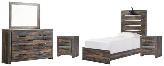 Drystan Twin Panel Bed with Mirrored Dresser and 2 Nightstands Furniture Mart -  online today or in-store at our location in Duluth, Ga. Furniture Mart Georgia. View our lowest price today. Shop Now. 