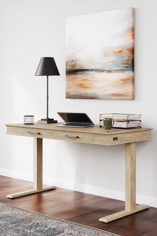 Elmferd Adjustable Height Desk Furniture Mart -  online today or in-store at our location in Duluth, Ga. Furniture Mart Georgia. View our lowest price today. Shop Now. 