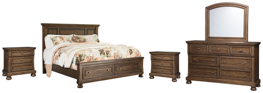 Flynnter Queen Panel Bed with 2 Storage Drawers with Mirrored Dresser and 2 Nightstands Furniture Mart -  online today or in-store at our location in Duluth, Ga. Furniture Mart Georgia. View our lowest price today. Shop Now. 