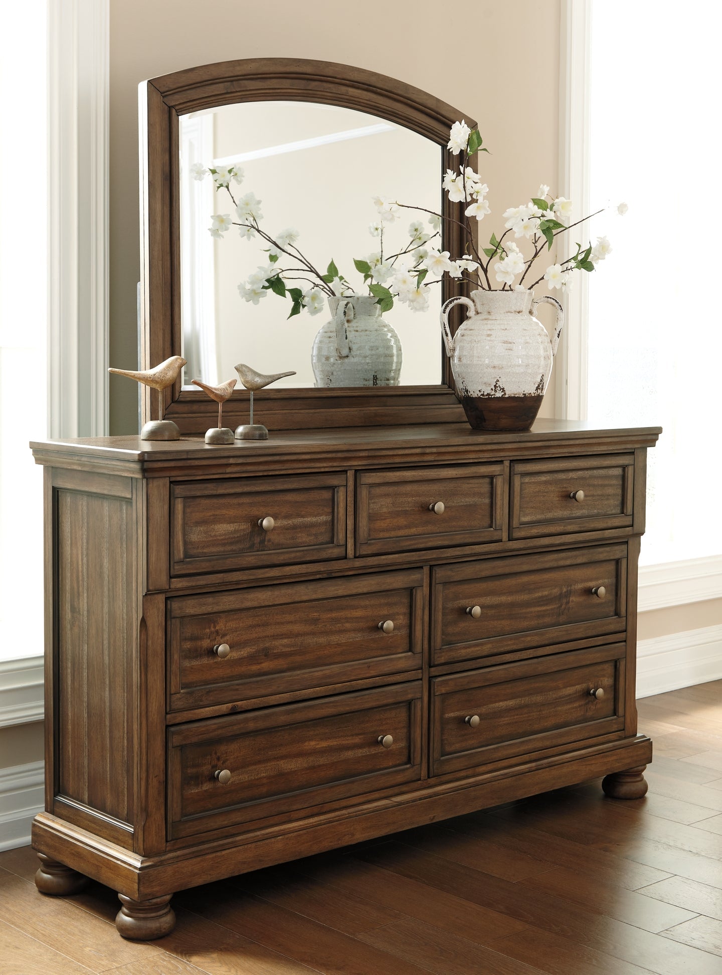 Flynnter Queen Panel Bed with 2 Storage Drawers with Mirrored Dresser and Chest Furniture Mart -  online today or in-store at our location in Duluth, Ga. Furniture Mart Georgia. View our lowest price today. Shop Now. 