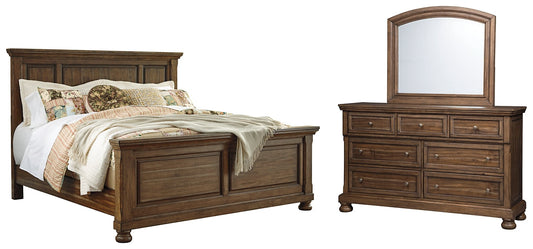 Flynnter Queen Panel Bed with Mirrored Dresser Furniture Mart -  online today or in-store at our location in Duluth, Ga. Furniture Mart Georgia. View our lowest price today. Shop Now. 