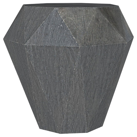 Jacinto Geometric Solid Mango Wood Side Table Grey