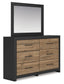Vertani Queen Panel Bed with Mirrored Dresser, Chest and Nightstand