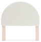 Wistenpine Full Upholstered Panel Headboard with Mirrored Dresser and 2 Nightstands