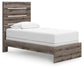 Graystorm Twin Panel Bed with Mirrored Dresser, Chest and Nightstand