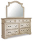 Realyn California King Sleigh Bed with Mirrored Dresser and Chest