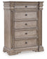 Blairhurst Queen Panel Bed with Mirrored Dresser and Chest