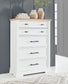 Ashbryn King Panel Storage Bed with Mirrored Dresser and Chest