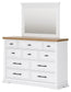 Ashbryn California King Panel Storage Bed with Mirrored Dresser and Chest