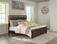 Covetown King Panel Bed with Mirrored Dresser and Chest