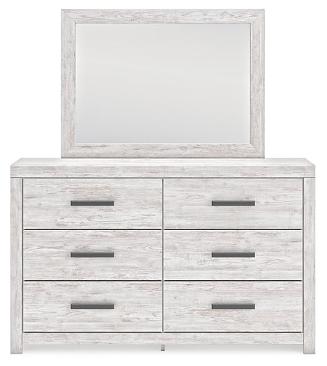 Cayboni King Panel Bed with Mirrored Dresser and Chest