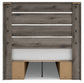 Graystorm Full Panel Bed with Storage with Mirrored Dresser
