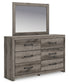 Graystorm Twin Panel Bed with Mirrored Dresser