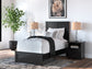 Maribel Twin Panel Bed with Mirrored Dresser and Chest