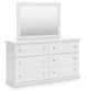 Bostwick Shoals Twin Panel Bed with Mirrored Dresser and Chest
