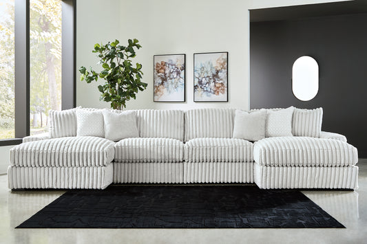 Stupendous 4-Piece Sectional with Double Chaise