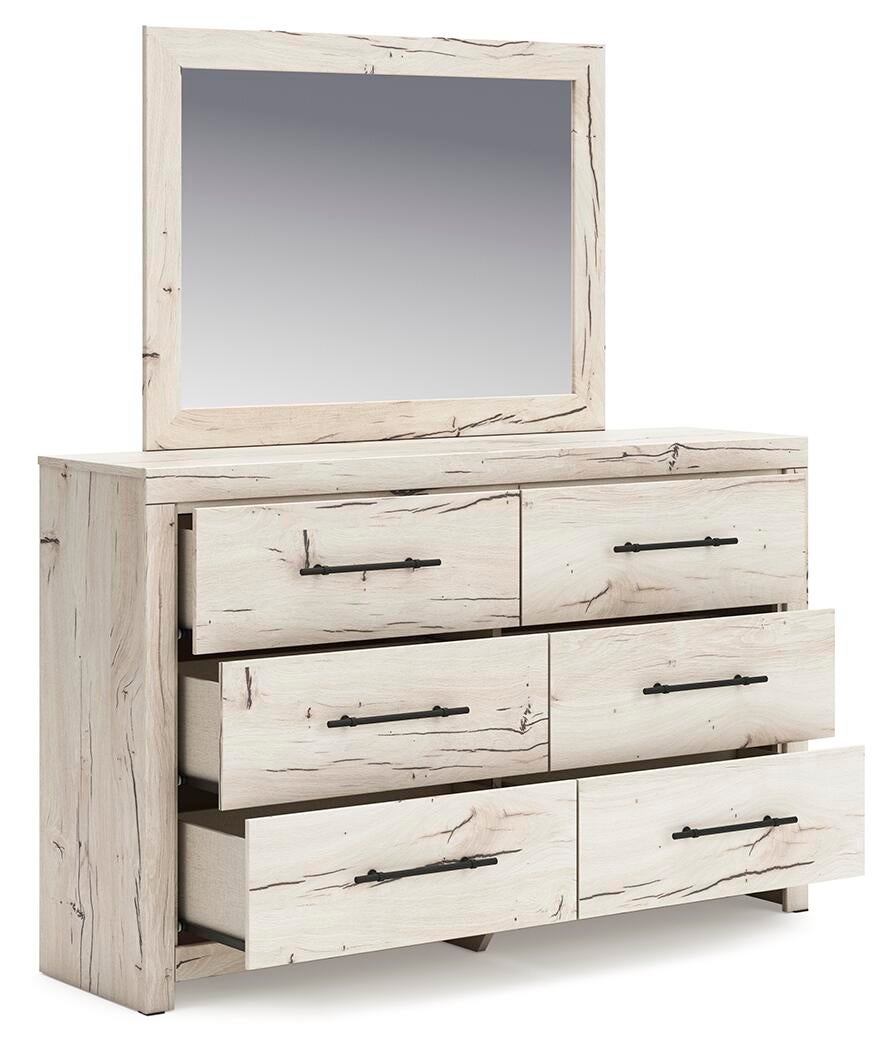 Lawroy King Panel Storage Bed, Dresser, Mirror, Chest and Nightstand