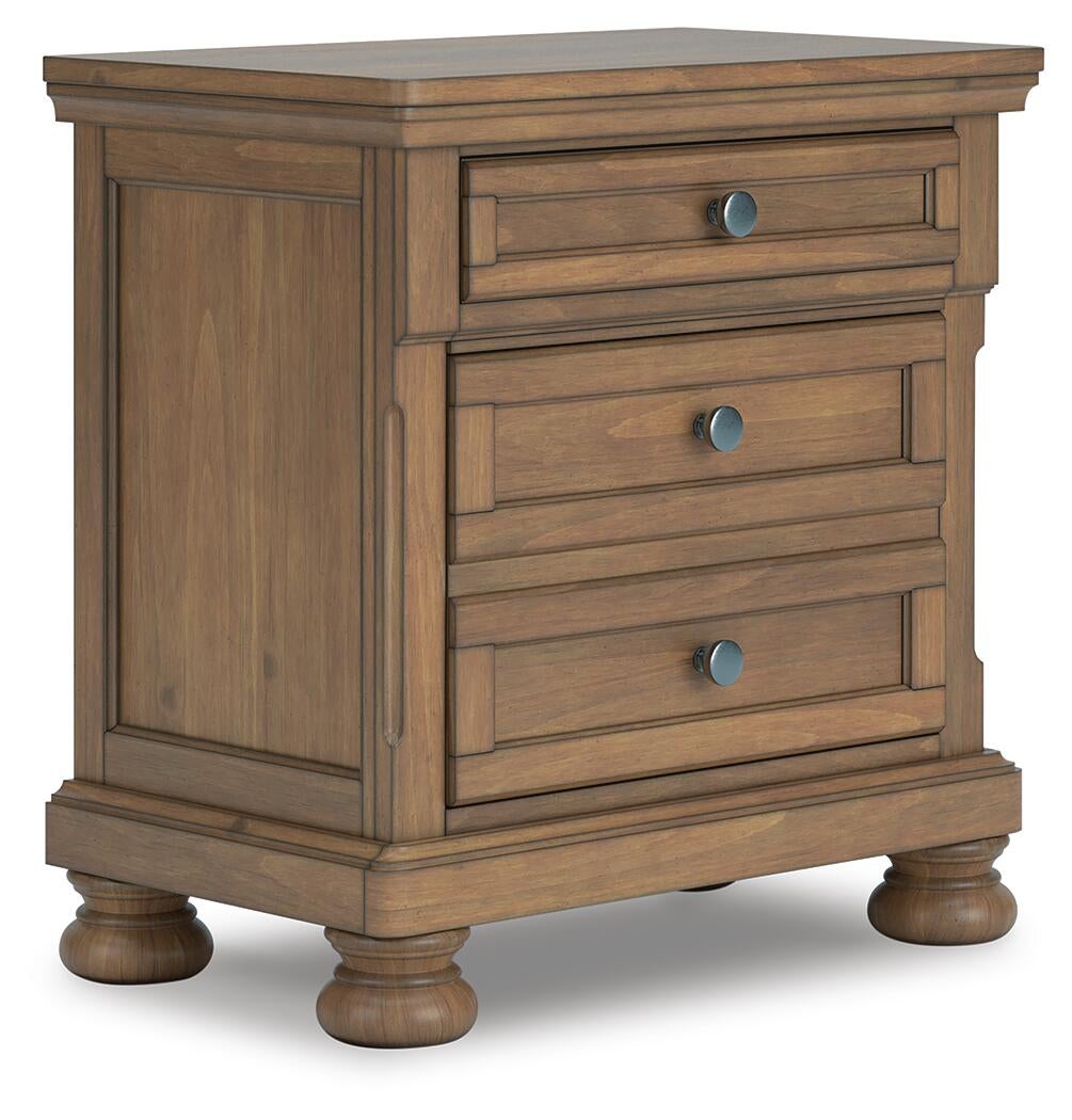 Feddinger California King Panel Bed with Mirrored Dresser and Nightstand