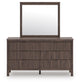 Pamytta Twin Panel Platform Bed, Dresser and Mirror