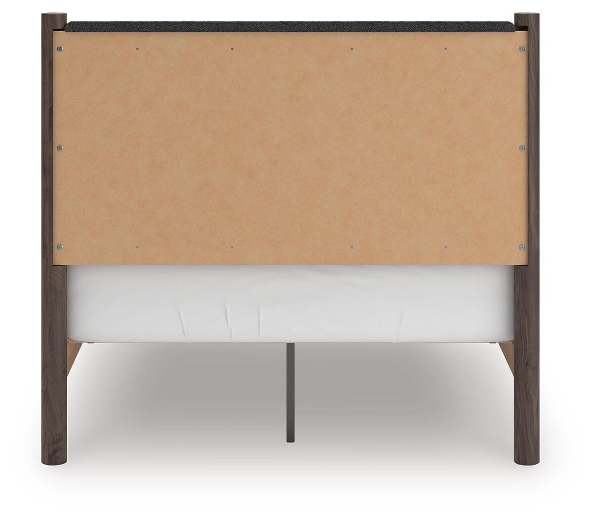 Pamytta Full Upholstered Panel Platform Bed, Dresser and Mirror