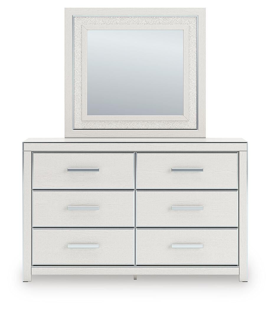 Zuraleus King Upholstered Panel Platform Storage Bed, Dresser, Mirror, Chest and Nightstand