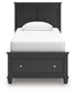 Lanolee Twin Panel Storage Bed, Dresser and Mirror