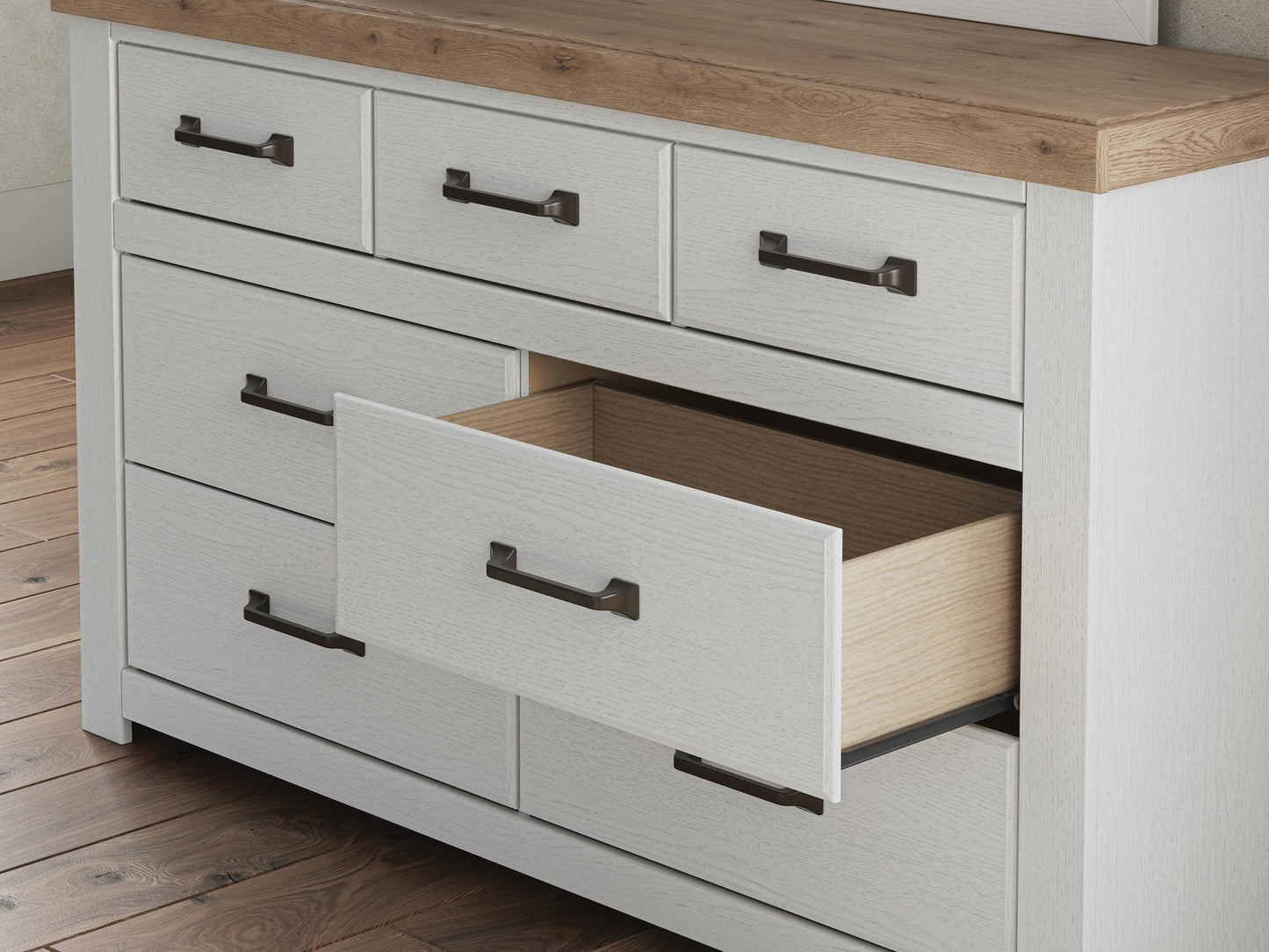Savonport Twin Panel Bed, Dresser, Mirror, Chest and Nightstand