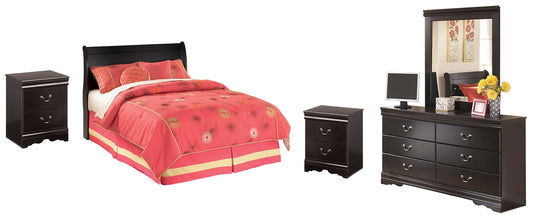 Huey Vineyard Full Sleigh Headboard with Mirrored Dresser and 2 Nightstands Furniture Mart -  online today or in-store at our location in Duluth, Ga. Furniture Mart Georgia. View our lowest price today. Shop Now. 