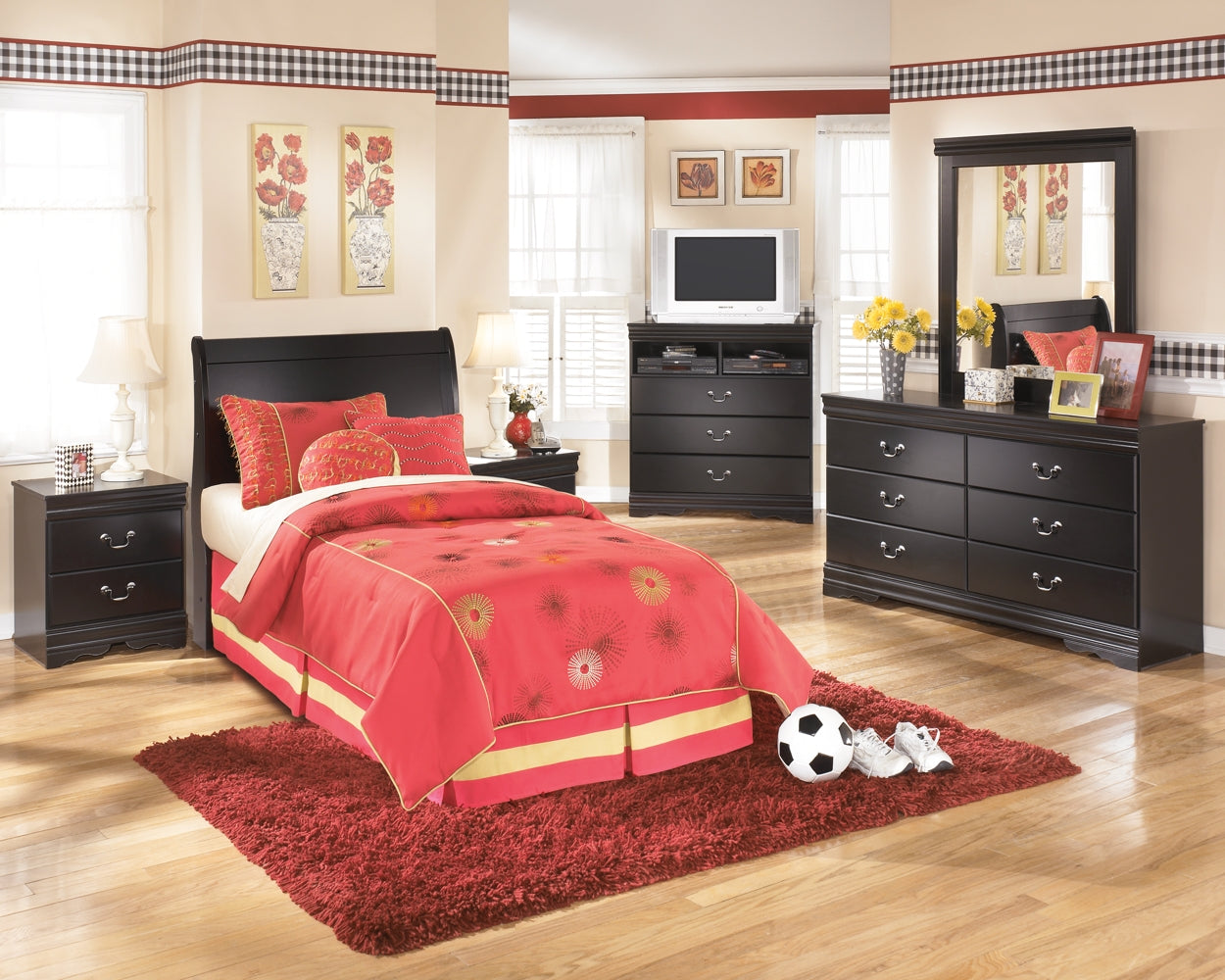 Huey Vineyard Twin Sleigh Headboard with Dresser Furniture Mart -  online today or in-store at our location in Duluth, Ga. Furniture Mart Georgia. View our lowest price today. Shop Now. 