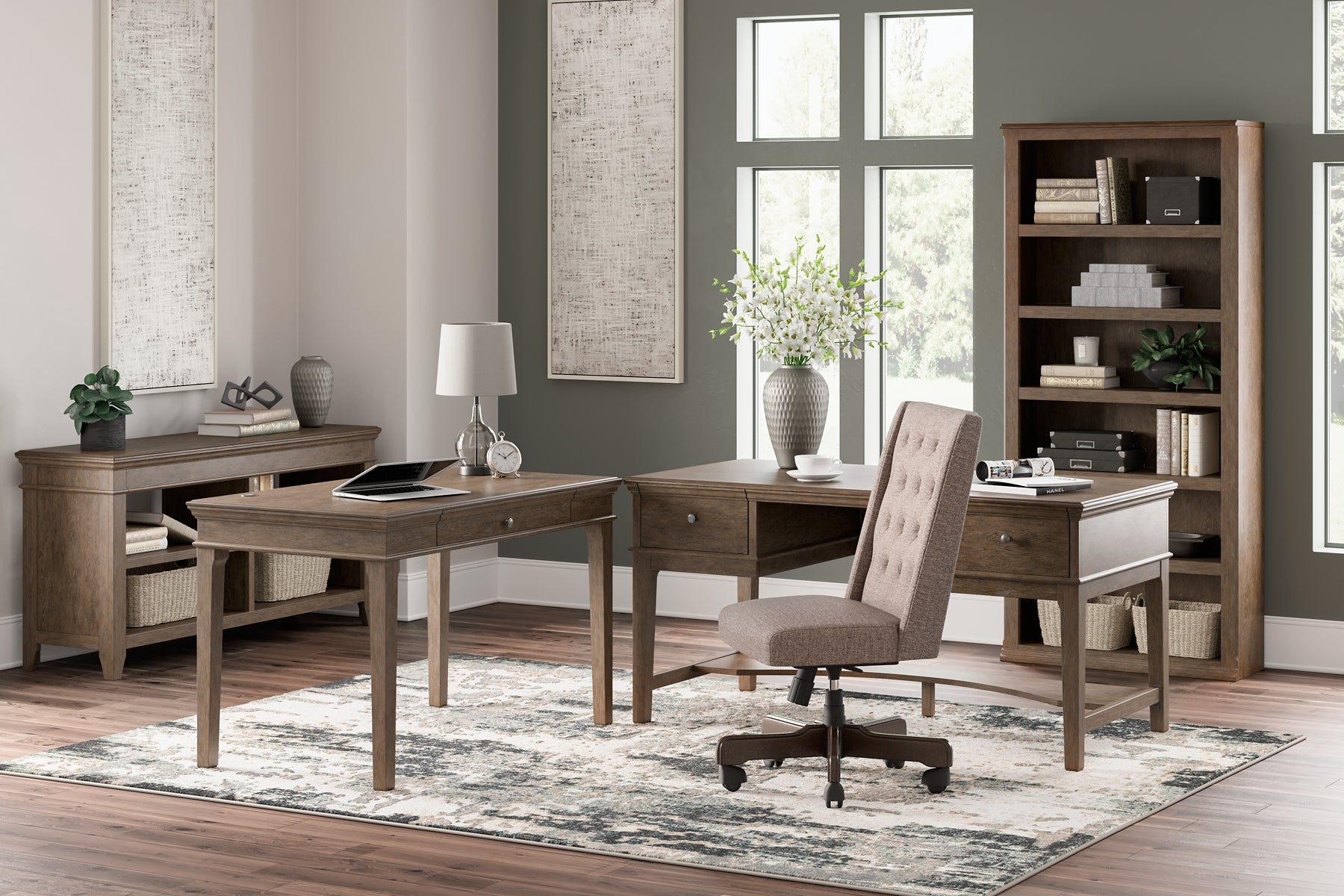 Janismore Home Office Storage Leg Desk Furniture Mart -  online today or in-store at our location in Duluth, Ga. Furniture Mart Georgia. View our lowest price today. Shop Now. 