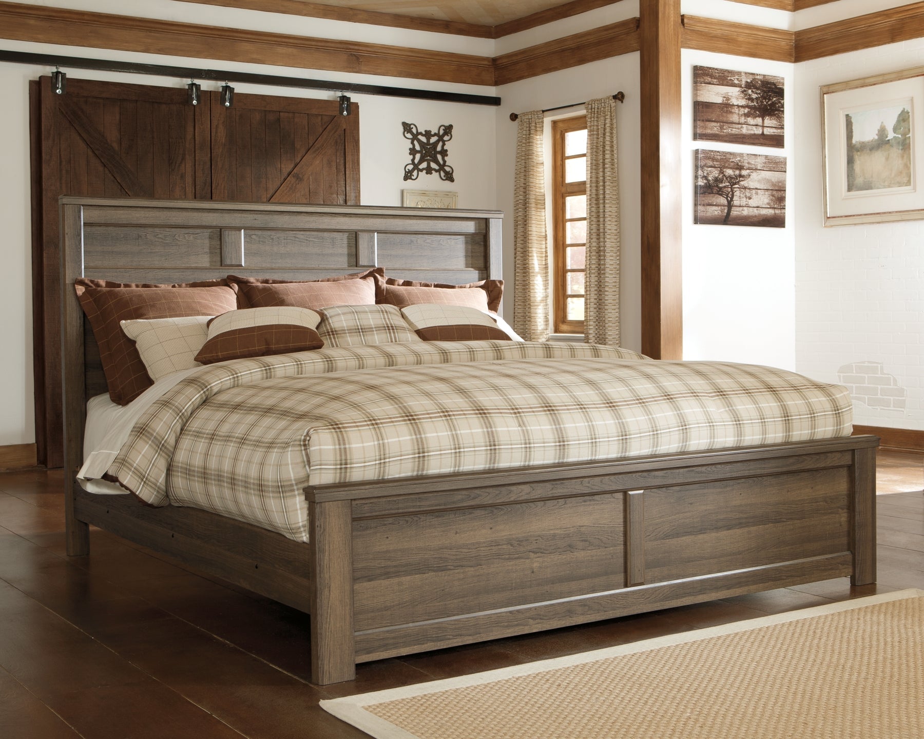 Juararo California King Panel Bed with Mirrored Dresser, Chest and Nightstand Furniture Mart -  online today or in-store at our location in Duluth, Ga. Furniture Mart Georgia. View our lowest price today. Shop Now. 