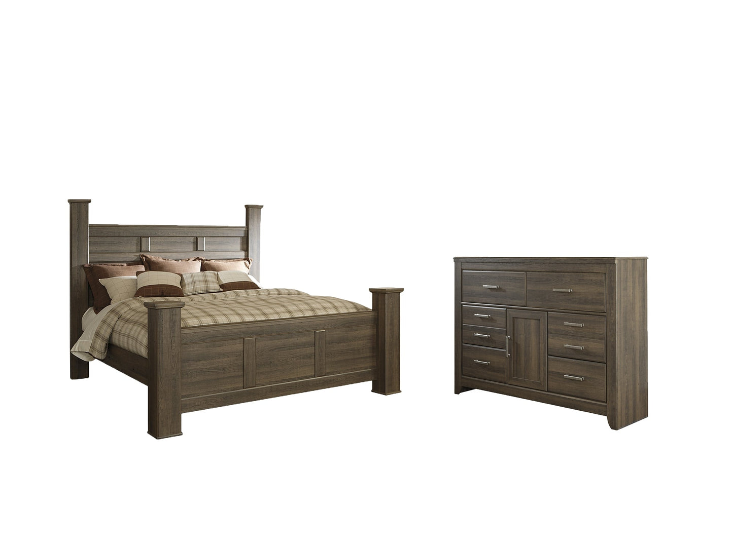 Juararo King Poster Bed with Dresser Furniture Mart -  online today or in-store at our location in Duluth, Ga. Furniture Mart Georgia. View our lowest price today. Shop Now. 