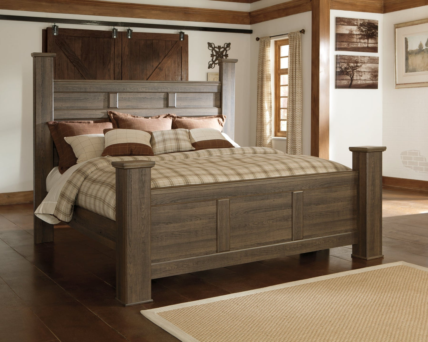 Juararo King Poster Bed with Mirrored Dresser Furniture Mart -  online today or in-store at our location in Duluth, Ga. Furniture Mart Georgia. View our lowest price today. Shop Now. 
