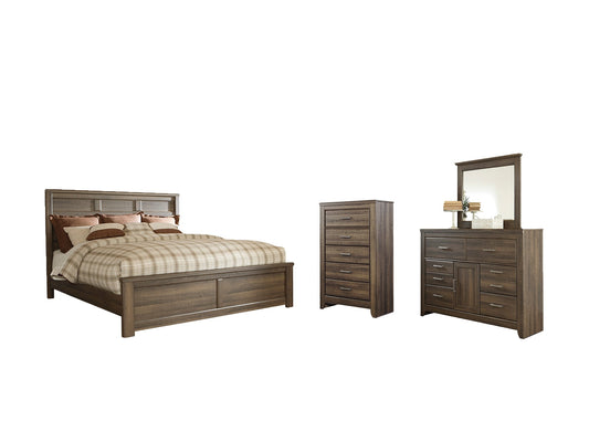 Juararo Queen Panel Bed with Mirrored Dresser and Chest Furniture Mart -  online today or in-store at our location in Duluth, Ga. Furniture Mart Georgia. View our lowest price today. Shop Now. 