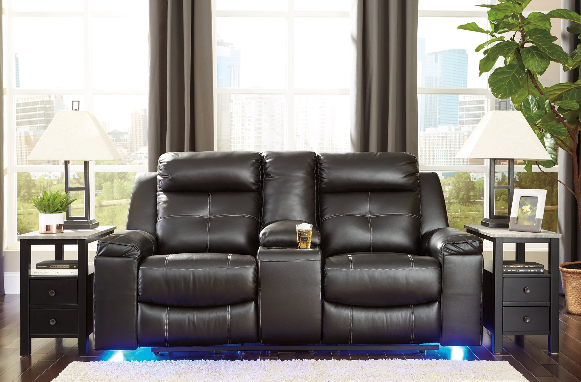 Kempten DBL Rec Loveseat w/Console Furniture Mart -  online today or in-store at our location in Duluth, Ga. Furniture Mart Georgia. View our lowest price today. Shop Now. 