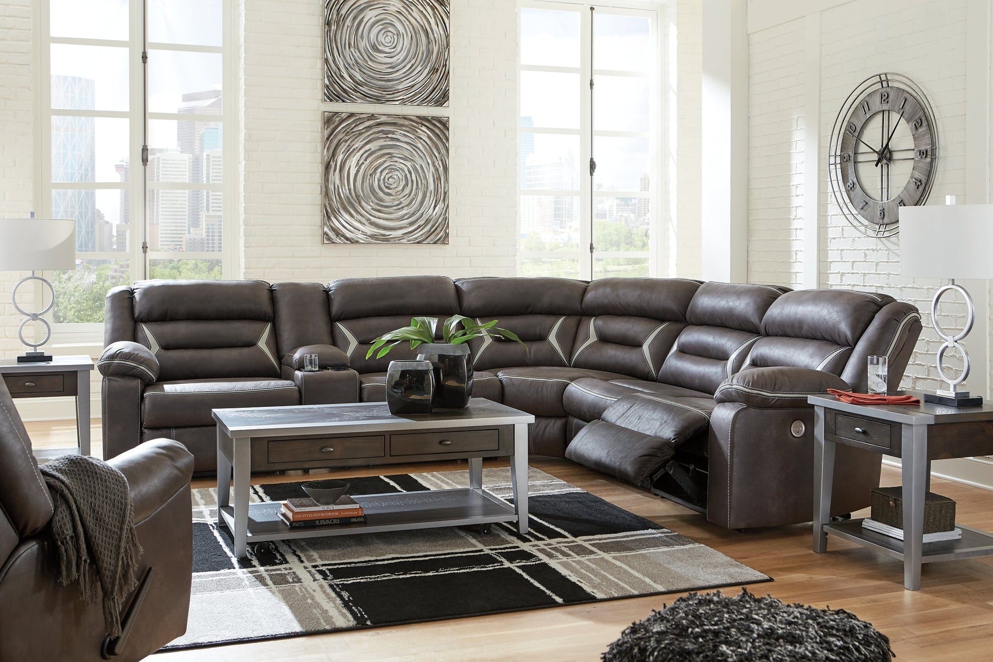 Kincord 4-Piece Sectional with Recliner Furniture Mart -  online today or in-store at our location in Duluth, Ga. Furniture Mart Georgia. View our lowest price today. Shop Now. 